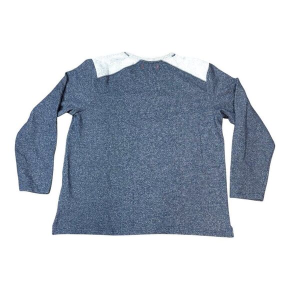 Tommy Bahama Men Heather Blue Pullover Sweater Contrast Shoulder Long Sleeve XXL - Picture 1 of 6
